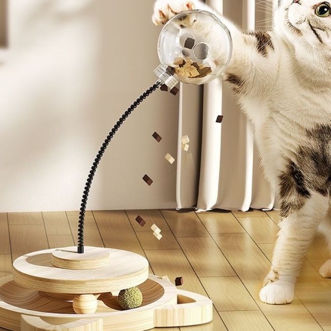 猫 おもちゃ まわるニャン回転盤 キャッチボールタワー