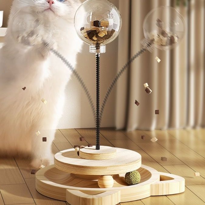 猫 おもちゃ まわるニャン回転盤 キャッチボールタワー