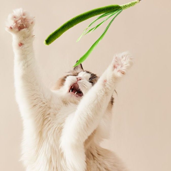 猫 おもちゃ もふもふ癒やし棒 じゃれ猫の友