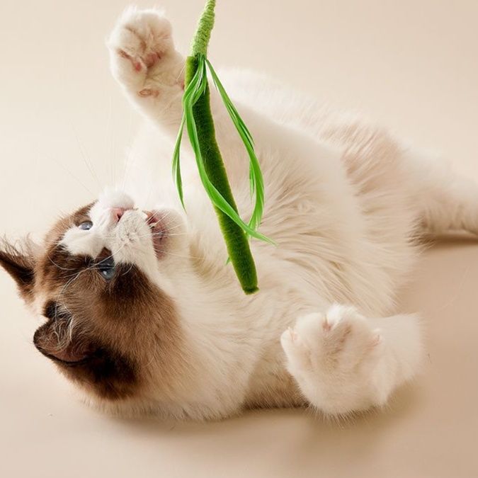 猫 おもちゃ もふもふ癒やし棒 じゃれ猫の友