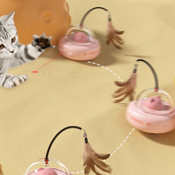 猫 おもちゃ 光る宇宙船型猫じゃらし