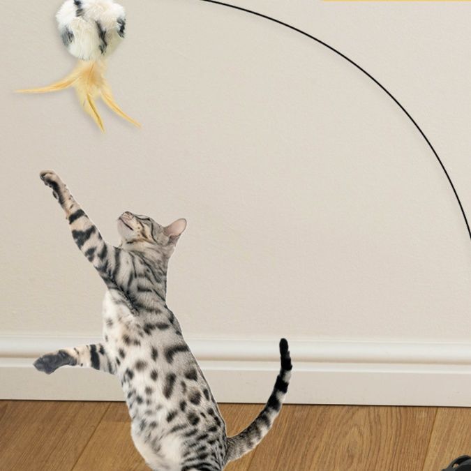 猫 おもちゃ 自立型スイング猫じゃらし棒