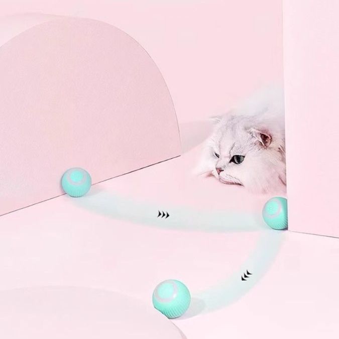 猫 おもちゃ モーション不規則転がりボール型猫じゃらし