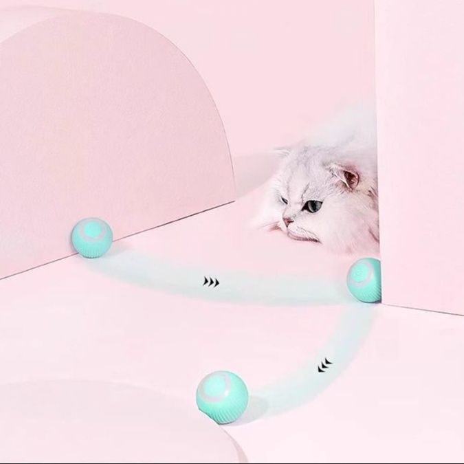 猫 おもちゃ モーション不規則転がりボール型猫じゃらし