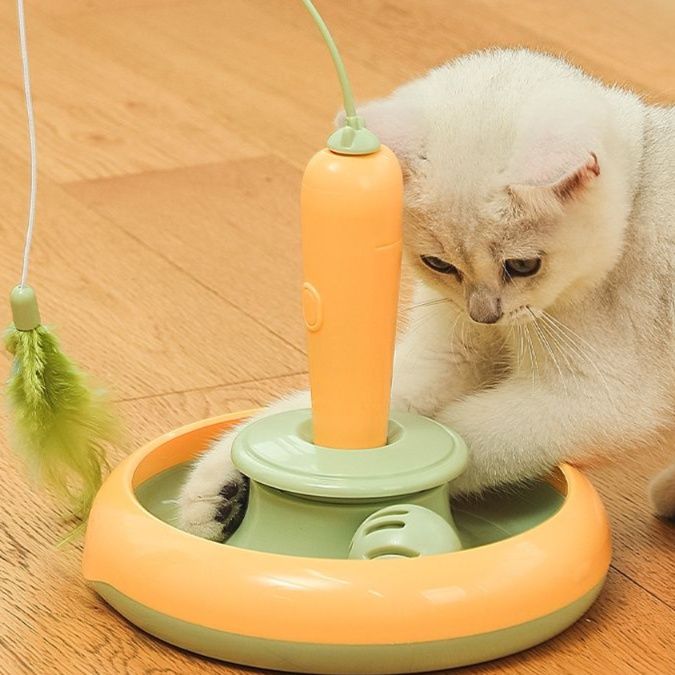 猫 おもちゃ 自動回転式キャットプレイスタンド