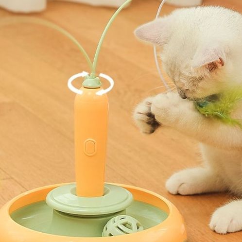 猫 おもちゃ 自動回転式キャットプレイスタンド