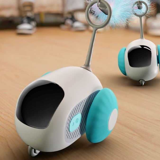 猫 おもちゃ 自動巡回式 猫じゃらしロボット