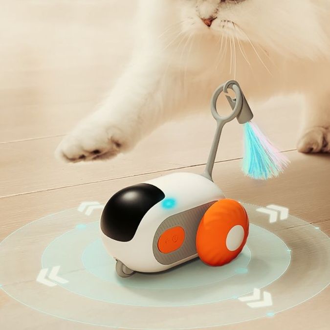 猫 おもちゃ 自動巡回式 猫じゃらしロボット