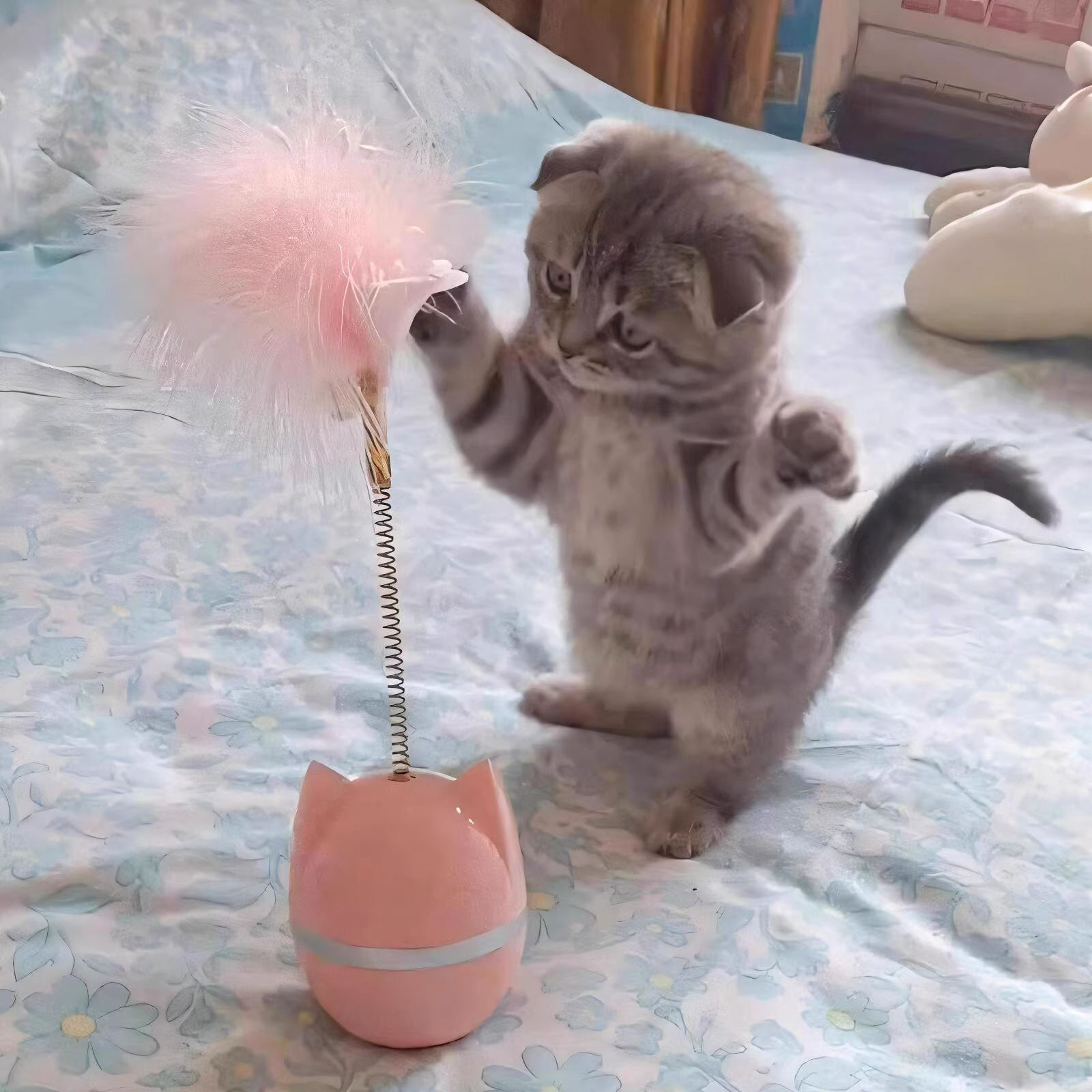 猫 おもちゃ ゆらゆらたまご型 ねこじゃらし