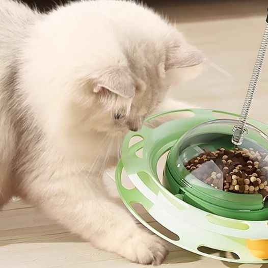 猫 おもちゃ きまぐれ遊び回転盤付き猫じゃらし
