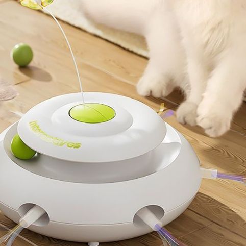猫 おもちゃ 自動回転蝶々猫じゃらし