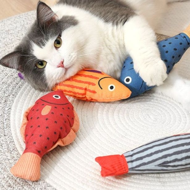 猫 おもちゃ もちふわ魚型猫じゃらし