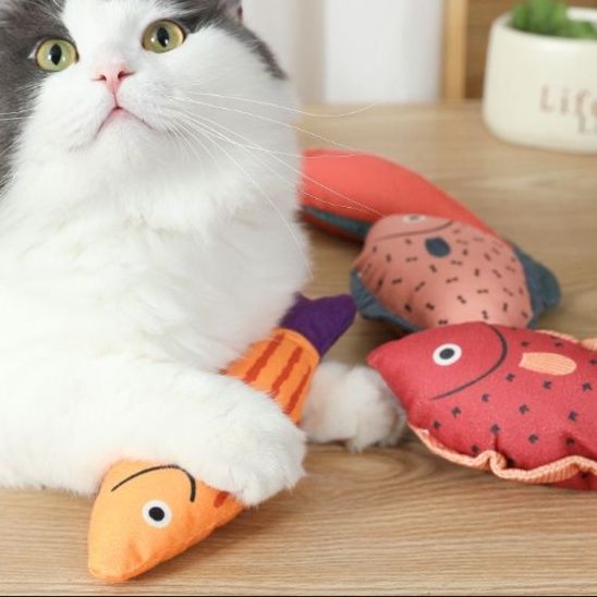 猫 おもちゃ もちふわ魚型猫じゃらし