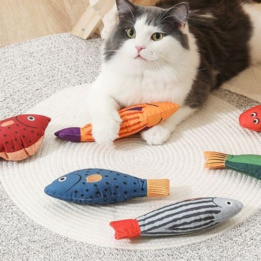猫 おもちゃ もちふわ魚型猫じゃらし