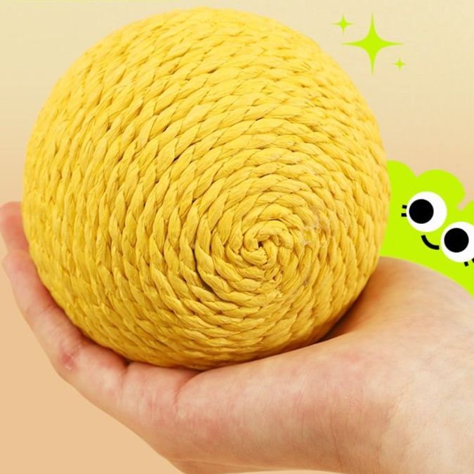 猫 おもちゃ もこもこ紙縄ボール 猫じゃらし