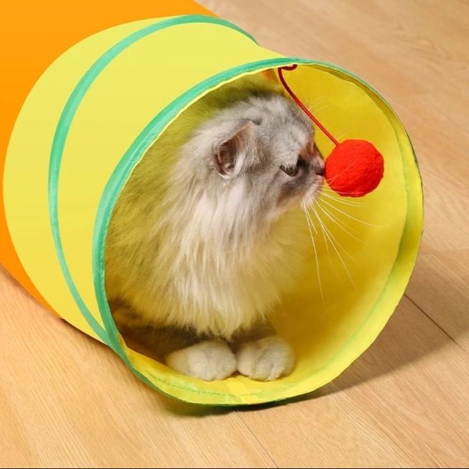 猫 おもちゃ 折りたためる トンネル型 キャットハウス