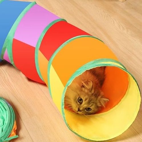 猫 おもちゃ 折りたためる トンネル型 キャットハウス
