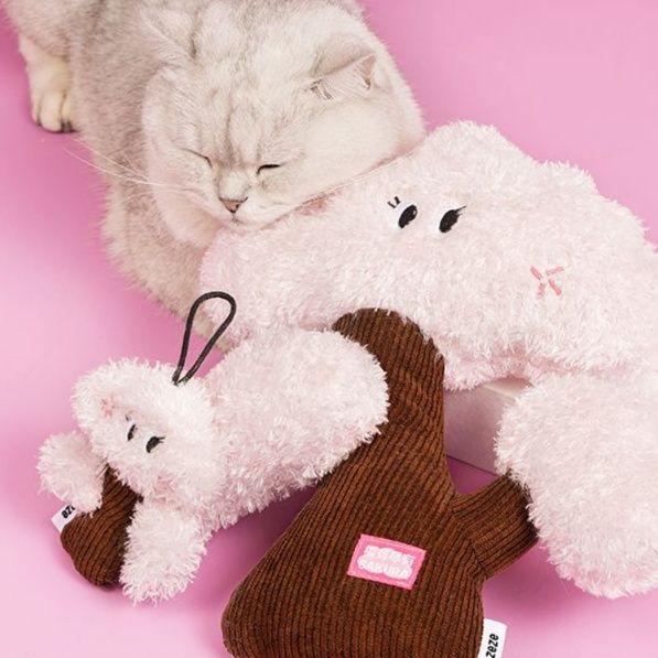 猫 おもちゃ 桜の木の猫じゃらし