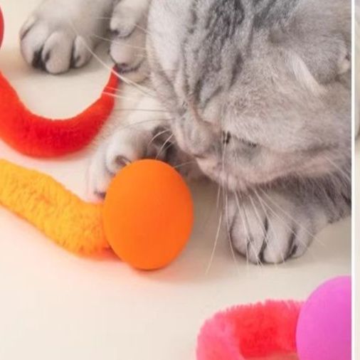 猫 おもちゃ もちもち弾むワームじゃらし