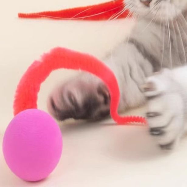 猫 おもちゃ もちもち弾むワームじゃらし