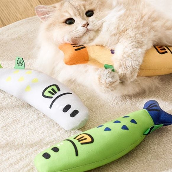 猫 おもちゃ もふもふお魚けりぐるみ