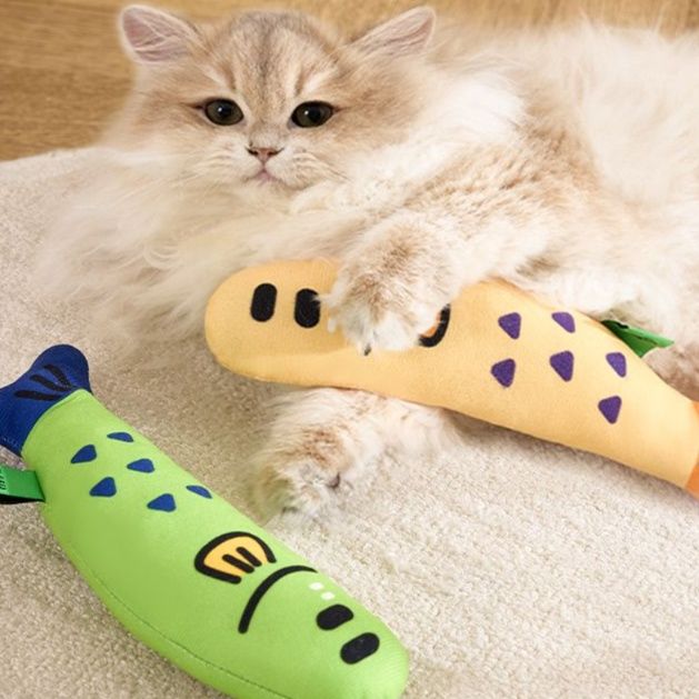 猫 おもちゃ もふもふお魚けりぐるみ