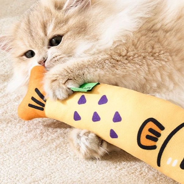 猫 おもちゃ もふもふお魚けりぐるみ