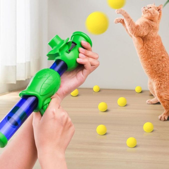 猫 おもちゃ ふわふわポンポン連射式猫じゃらし