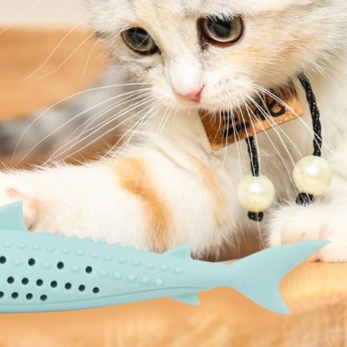 猫 おもちゃ 魚型おもちゃ 猫薄荷入り歯磨きじゃらし