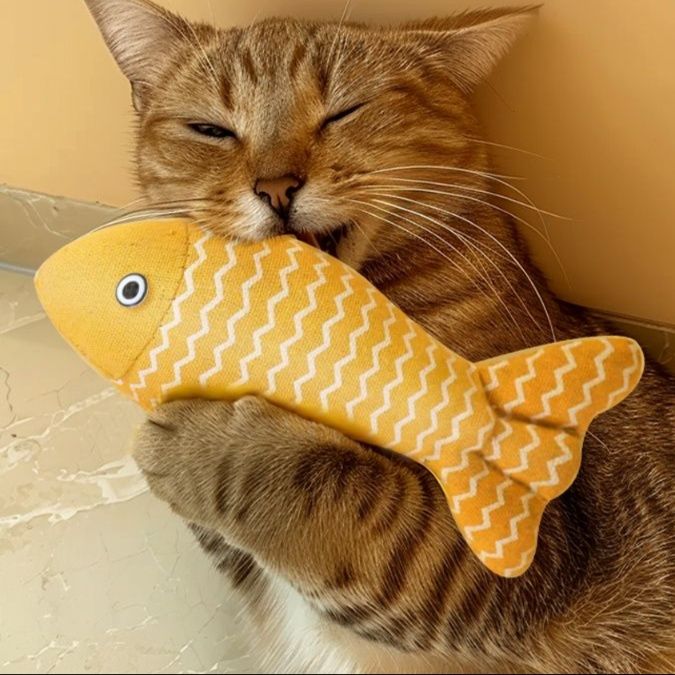 猫 おもちゃ やわらか魚型 むにむに猫じゃらし