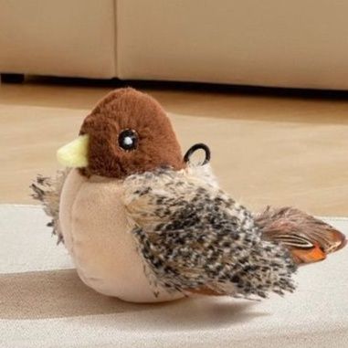 猫 おもちゃ 小鳥の声付き猫じゃらしトイ