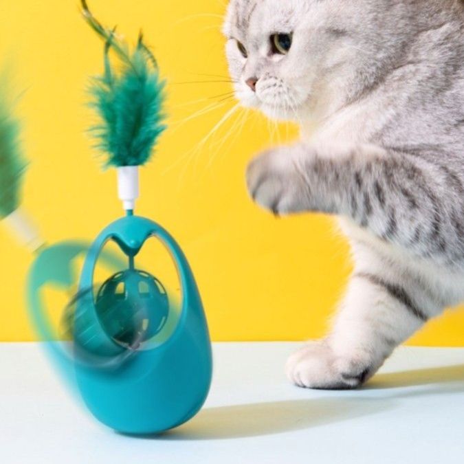 猫 おもちゃ くるくるバランス羽根じゃらし