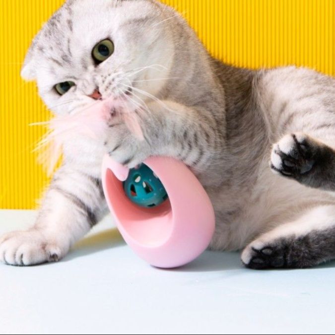 猫 おもちゃ くるくるバランス羽根じゃらし