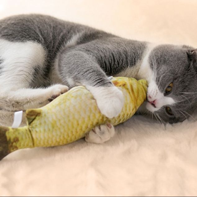 猫 おもちゃ 本格派 擬似魚型 猫じゃらし