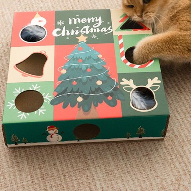 猫 おもちゃ クリスマス探検パズル猫じゃらし