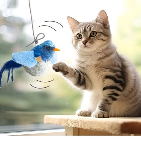 猫 おもちゃ 鳴き声付き小鳥の遊び心じゃらし