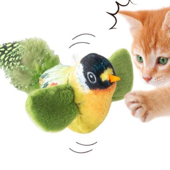 猫 おもちゃ 鳴き声付き小鳥の遊び心じゃらし