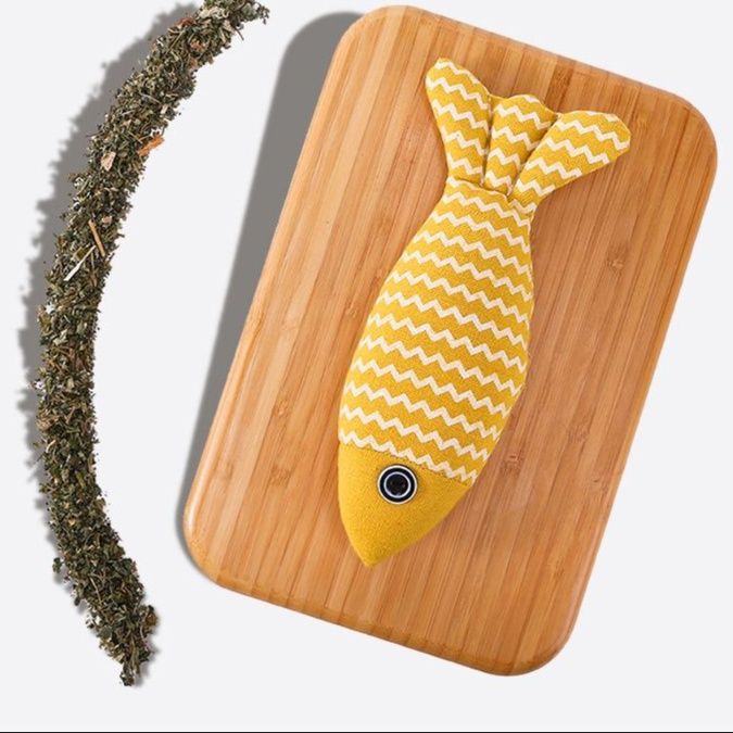 猫 おもちゃ もちもちお魚の癒やし枕