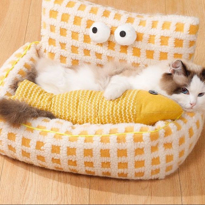 猫 おもちゃ もちもちお魚の癒やし枕