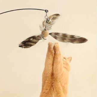猫 おもちゃ 天然羽根のふわり舞う 猫じゃらし棒