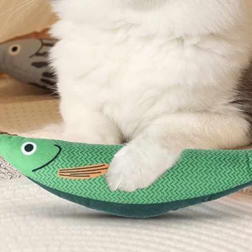 猫 おもちゃ 歯磨き用 魚型猫じゃらし