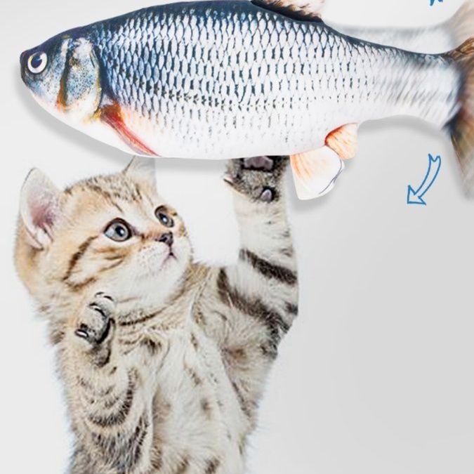 猫 おもちゃ 魚型電動ジャンプ猫じゃらし