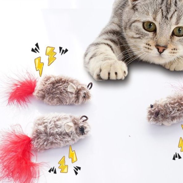 猫 おもちゃ ふわもふネズミの遊び友