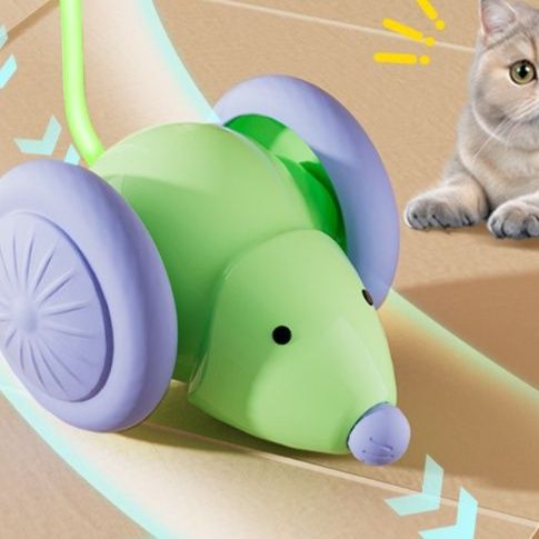 猫 おもちゃ 転がる楽しさ♪ころころ玉乗りネズミ