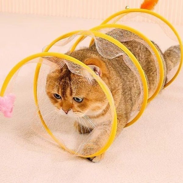 猫 おもちゃ トンネル付き知育運動遊具