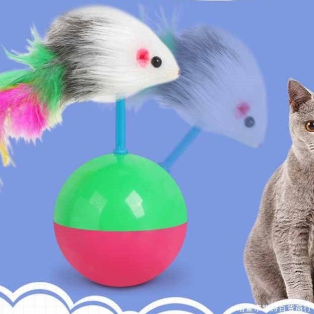 猫 おもちゃ ゆらゆら揺れる ころころネズミ玉
