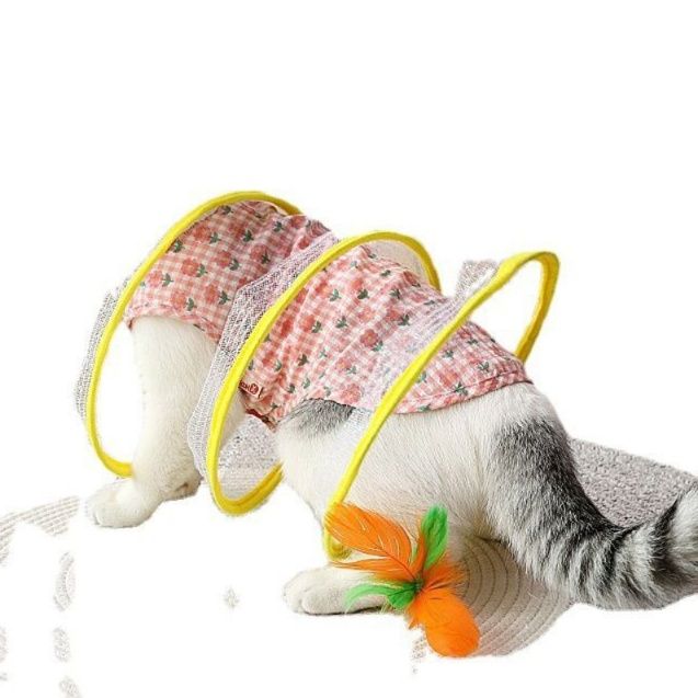 猫 おもちゃ らせんトンネル知育玩具