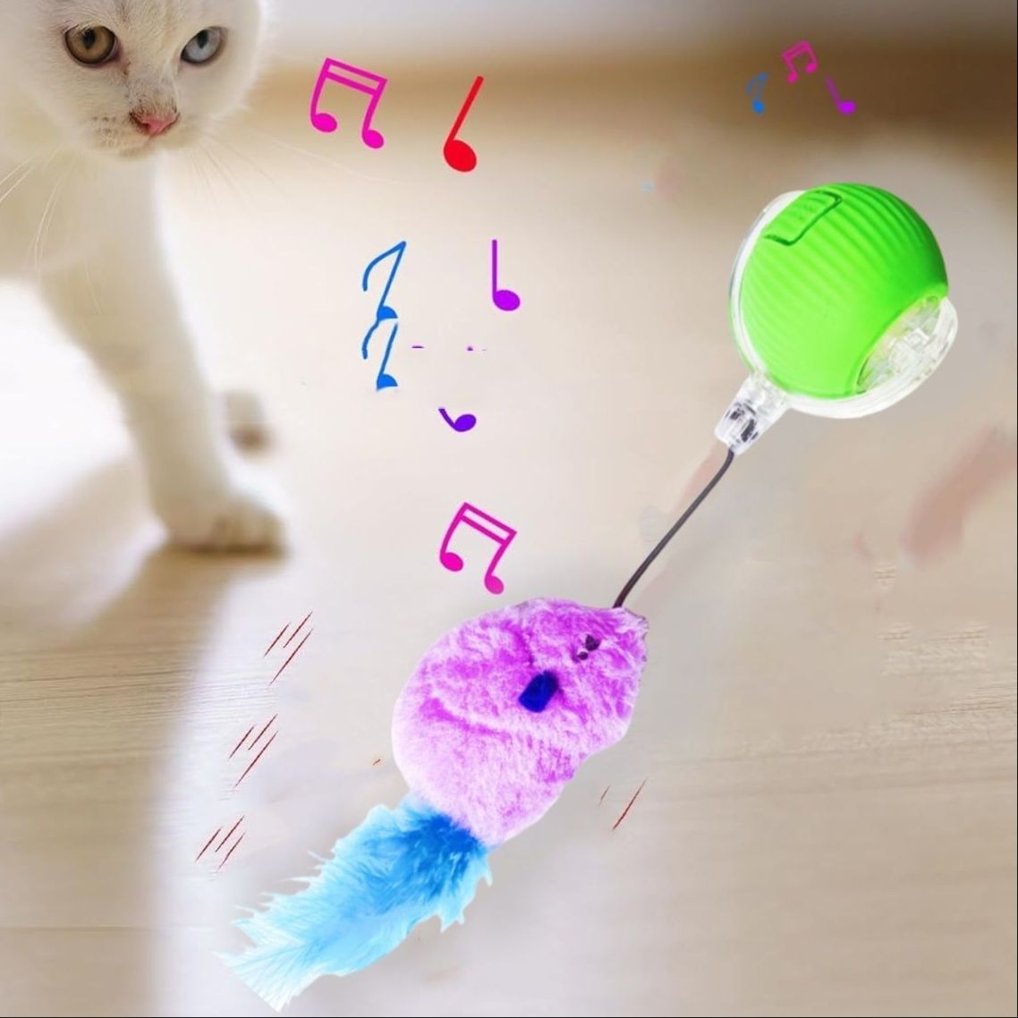 猫 おもちゃ 鳴き声付きネズミパニック