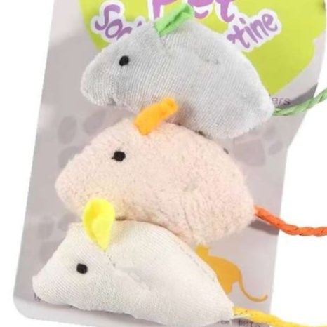 猫 おもちゃ ふわもこネズミ コロコロおもちゃ