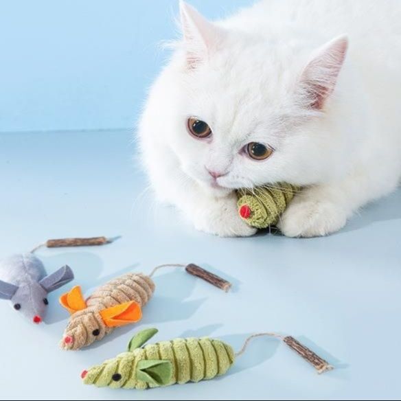 猫 おもちゃ もちもちネズミのキャットトイ3点セット